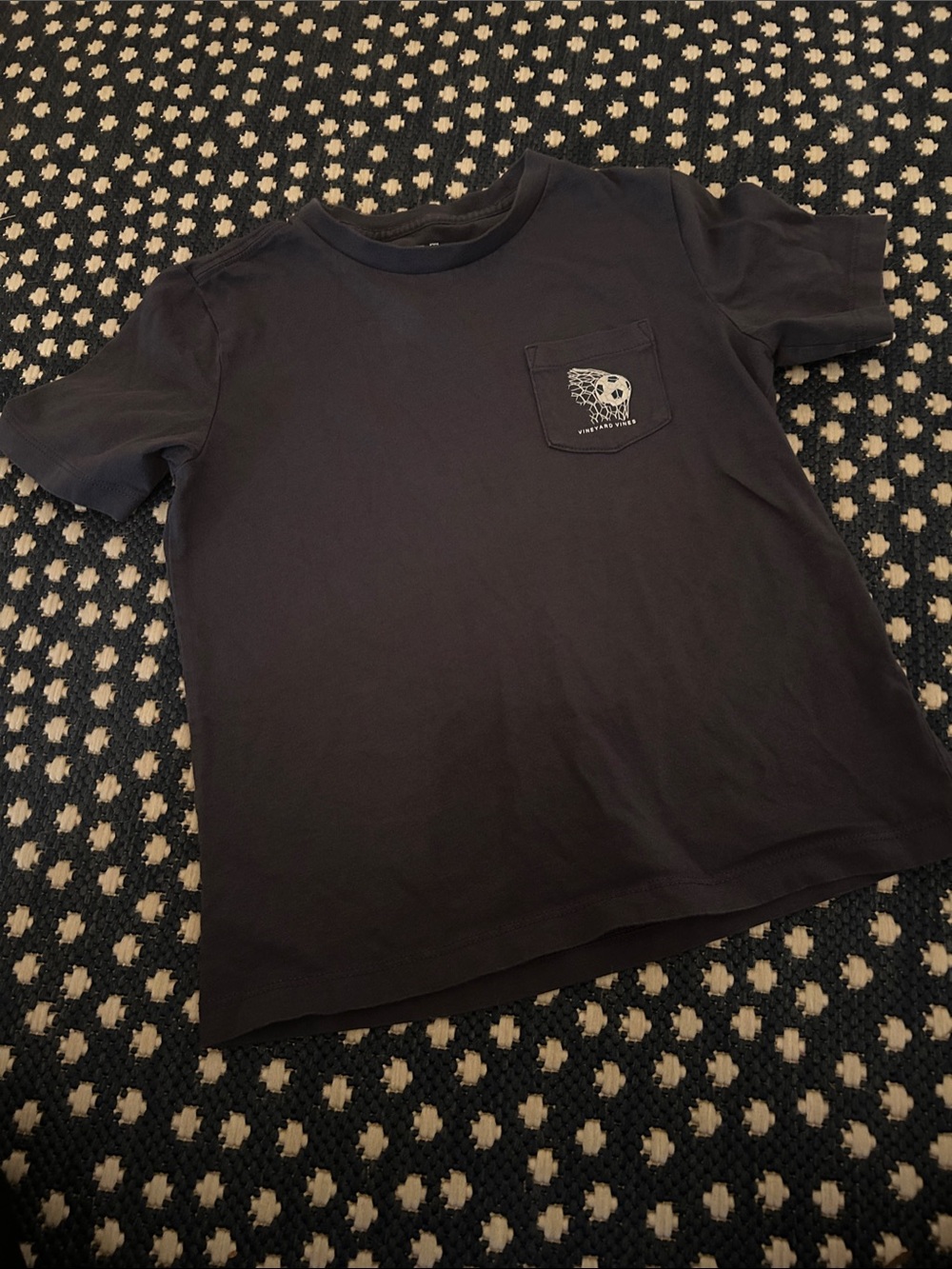 Vineyard Vines Black Short Sleeve Pocket Tee with Soccer Graphic
